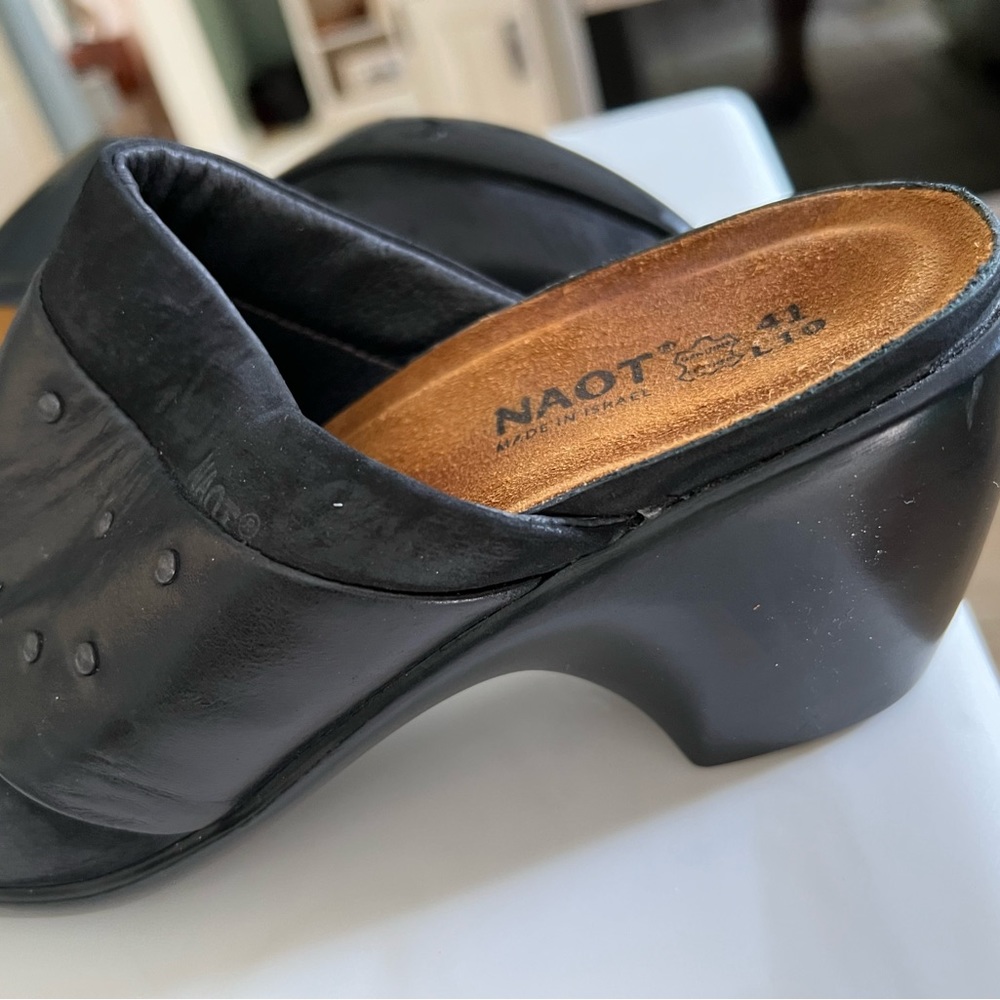 Naot Black built for a comfortable life shoe.  Still on website